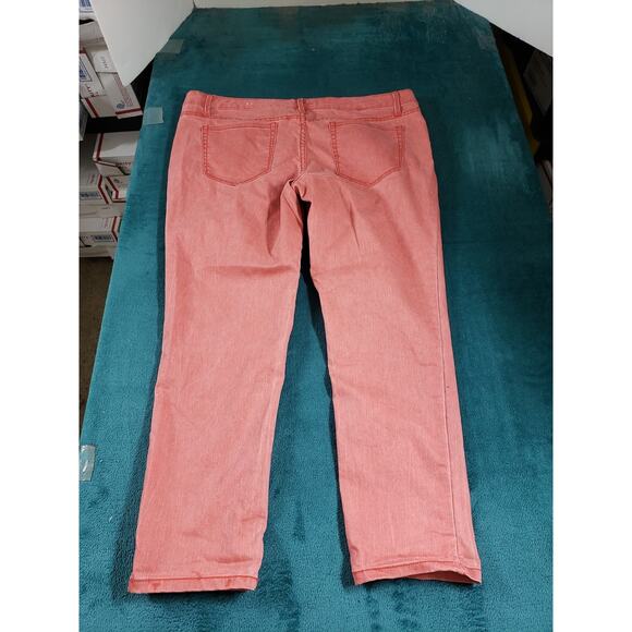 Mossimo Jeans Size 15 Womens Pink Stretch Denim Pants Ladies Mid Rise Cropped - Picture 10 of 11